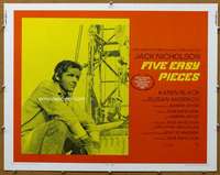 j145 FIVE EASY PIECES half-sheet movie poster '70 Jack Nicholson, Rafelson