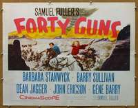 j154 FORTY GUNS half-sheet movie poster '57 Sam Fuller, Barbara Stanwyck