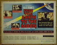 j157 FROM THE EARTH TO THE MOON half-sheet movie poster 58 Jules Verne