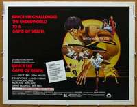 j160 GAME OF DEATH half-sheet movie poster '79 Bruce Lee, martial arts!