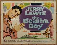 j164 GEISHA BOY style B half-sheet movie poster '58 Jerry Lewis in Japan!