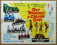 j165 GET YOURSELF A COLLEGE GIRL half-sheet movie poster '64 rock & roll!