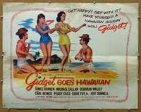 j167 GIDGET GOES HAWAIIAN half-sheet movie poster '61 Deborah Walley