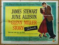 j169 GLENN MILLER STORY style A half-sheet movie poster '54 James Stewart