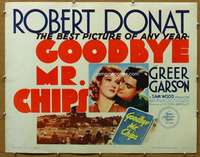 j175 GOODBYE MR CHIPS half-sheet movie poster R62 Robert Donat, Garson