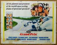 j176 GRAND PRIX half-sheet movie poster '67 James Garner, car racing!
