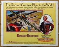 j179 GREAT WALDO PEPPER half-sheet movie poster '75 pilot Robert Redford!