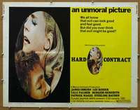 j184 HARD CONTRACT half-sheet movie poster '69 James Coburn, Lee Remick