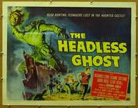 j188 HEADLESS GHOST half-sheet movie poster '59 AIP horror, great image!