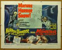 j200 HORROR CHAMBER OF DR FAUSTUS/MANSTER half-sheet movie poster '62 wild!