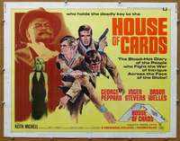 j204 HOUSE OF CARDS half-sheet movie poster '69 George Peppard, Welles