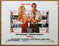 j208 HUSTLE half-sheet movie poster '75 Burt Reynolds, Catherine Deneuve