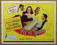 j211 I'LL BE YOURS style A half-sheet movie poster '46 Deanna Durbin