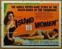 j216 ISLAND WOMEN half-sheet movie poster '58 sexy tropical Marie Windsor!
