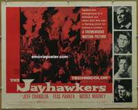 j220 JAYHAWKERS style B half-sheet movie poster '59 Jeff Chandler, Parker