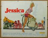 j223 JESSICA half-sheet movie poster '62 Chevalier, sexy Angie Dickinson!