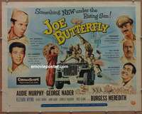 j224 JOE BUTTERFLY style B half-sheet movie poster '57 Audie Murphy, Japan!