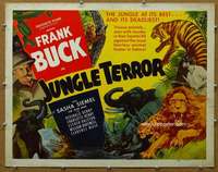 j231 JUNGLE TERROR half-sheet movie poster '46 Frank Buck, The Tiger Man!