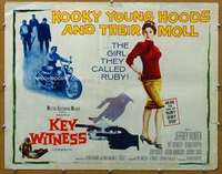j233 KEY WITNESS half-sheet movie poster '60 Jeff Hunter, Dennis Hopper