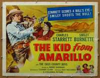 j234 KID FROM AMARILLO half-sheet movie poster '51 Starrett, Burnette