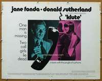 j240 KLUTE half-sheet movie poster '71 Jane Fonda, Donald Sutherland