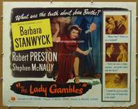 j242 LADY GAMBLES style A half-sheet movie poster '49 Stanwyck, Las Vegas!