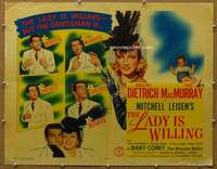 j243 LADY IS WILLING half-sheet movie poster '42 Marlene Dietrich, MacMurray