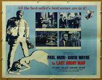 j245 LAST ANGRY MAN style A half-sheet movie poster '59 Paul Muni, Wayne