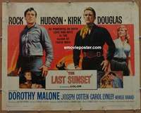 j251 LAST SUNSET half-sheet movie poster '61 Rock Hudson, Kirk Douglas