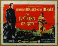j255 LEFT HAND OF GOD half-sheet movie poster '55 priest Humphrey Bogart!