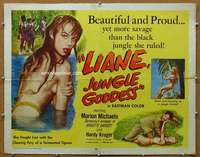 j258 LIANE JUNGLE GODDESS half-sheet movie poster '58 super sexy blonde!