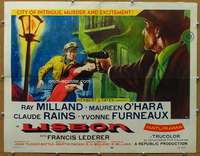 j261 LISBON style A half-sheet movie poster '56 Ray Milland, Maureen O'Hara