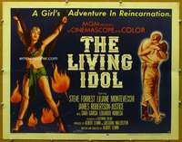 j267 LIVING IDOL half-sheet movie poster '56 adventure in reincarnation!