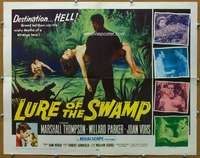 j279 LURE OF THE SWAMP half-sheet movie poster '57 destination... Hell!