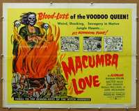 j280 MACUMBA LOVE half-sheet movie poster '60 cool voodoo horror art!