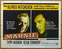 j553 MARNIE half-sheet movie poster '64 Sean Connery, Alfred Hitchcock