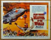 j292 MASTER OF THE WORLD half-sheet movie poster '61 Jules Verne, sci-fi