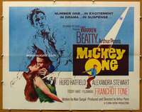 j297 MICKEY ONE half-sheet movie poster '65 Warren Beatty, Hurd Hatfield