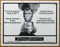 j298 MINNIE & MOSKOWITZ half-sheet movie poster '71 Cassavetes, Rowlands