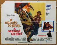 j299 MINUTE TO PRAY, A SECOND TO DIE half-sheet movie poster '68 Alex Cord