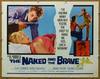 j305 NAKED & THE BRAVE half-sheet movie poster '65 Elke Sommer, Bucholz