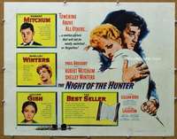 j311 NIGHT OF THE HUNTER style B half-sheet movie poster '55 Robert Mitchum