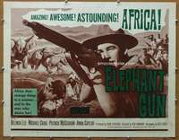 j317 NOR THE MOON BY NIGHT half-sheet movie poster '58 Africa, elephants!
