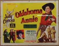 j320 OKLAHOMA ANNIE style B half-sheet movie poster '51 cowgirl Judy Canova!