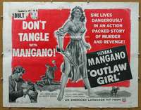 j329 OUTLAW GIRL half-sheet movie poster '55 sexy Silvana Mangano!