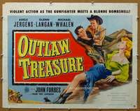 j331 OUTLAW TREASURE half-sheet movie poster '55 sexy Adele Jergens!