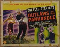 j334 OUTLAWS OF THE PANHANDLE half-sheet movie poster '41 Charles Starrett