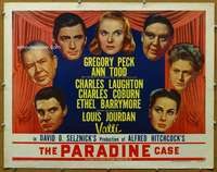 j523 PARADINE CASE style A half-sheet movie poster '48 Hitchcock, Greg Peck
