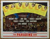 j524 PARADINE CASE style B half-sheet movie poster '48 Hitchcock, Greg Peck