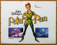 j344 PETER PAN half-sheet movie poster R82 Walt Disney classic!